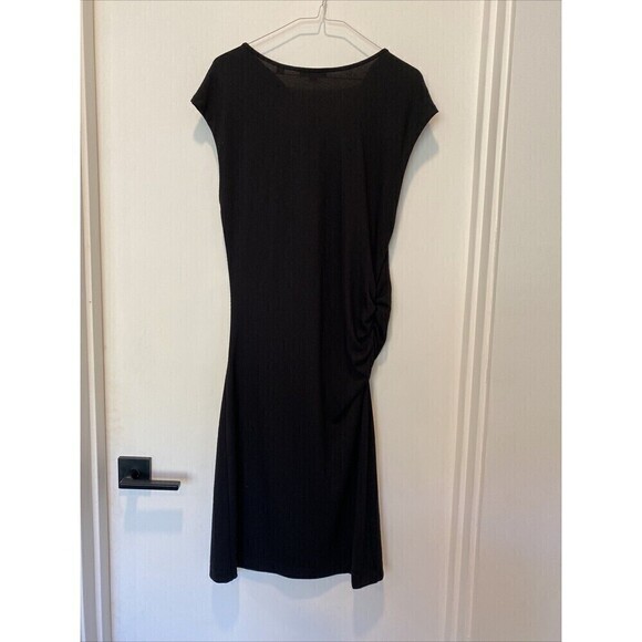 Vince Cowl Neck Ruched Side Black Knit Dress Medium - Picture 10 of 10